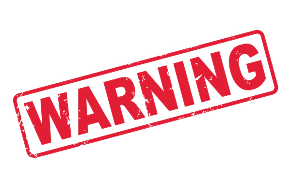 warning 라는 빨간글자 도장마크